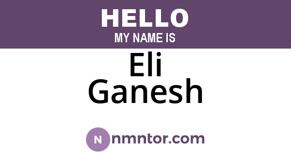 Eli Ganesh