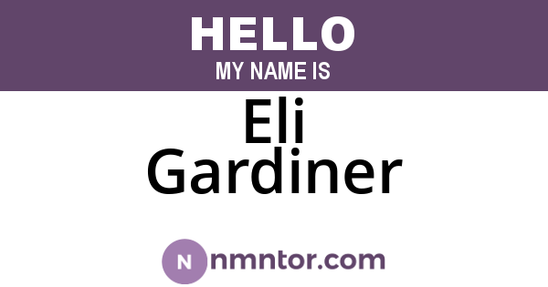 Eli Gardiner