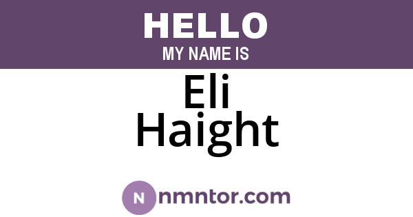 Eli Haight
