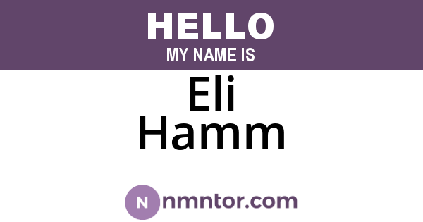 Eli Hamm