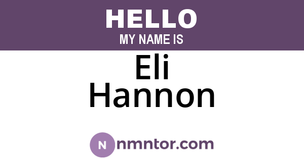 Eli Hannon