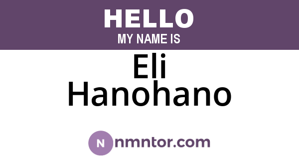 Eli Hanohano