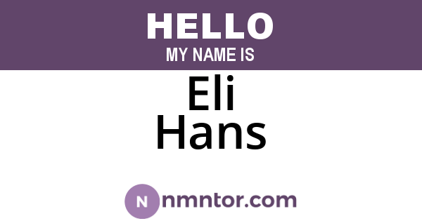 Eli Hans