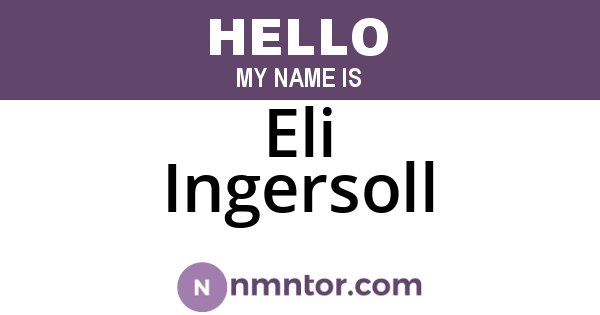 Eli Ingersoll