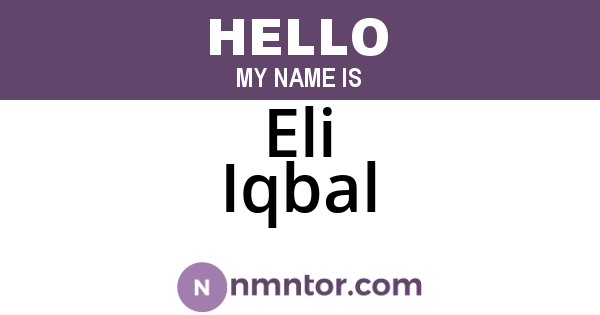 Eli Iqbal