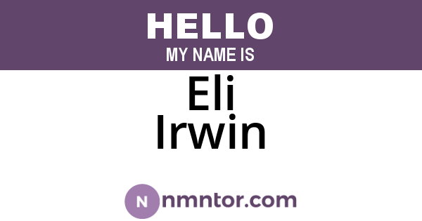 Eli Irwin