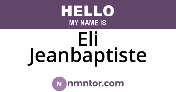 Eli Jeanbaptiste