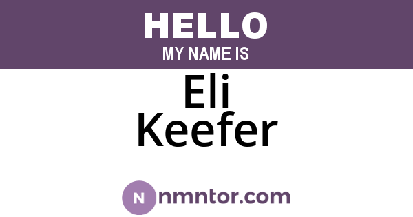 Eli Keefer