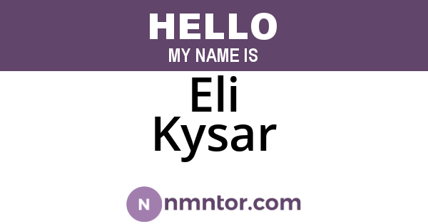 Eli Kysar