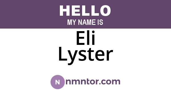 Eli Lyster