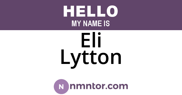 Eli Lytton