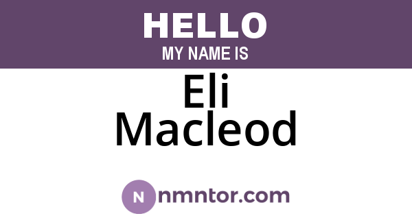 Eli Macleod