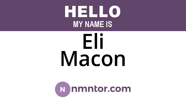 Eli Macon