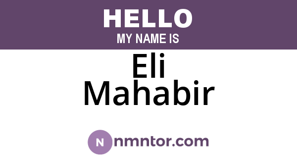 Eli Mahabir
