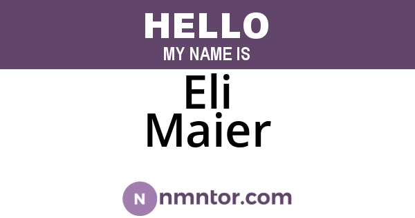 Eli Maier