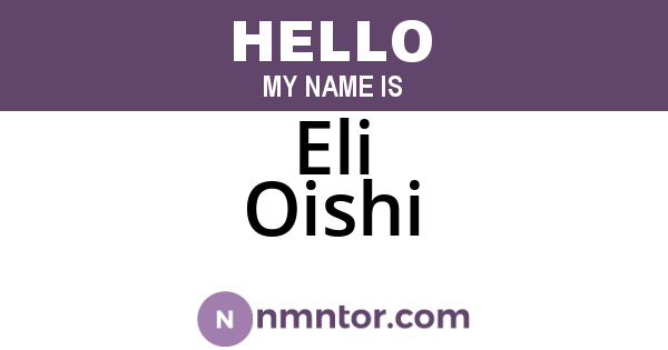 Eli Oishi
