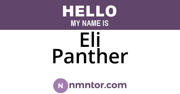 Eli Panther