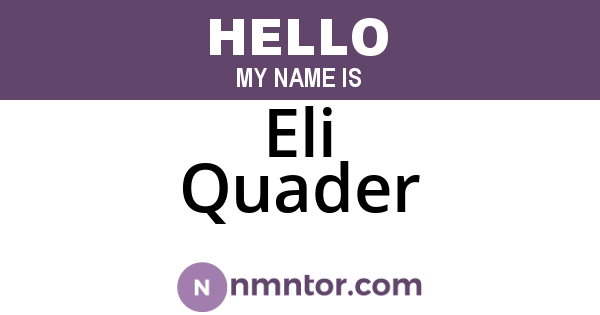 Eli Quader