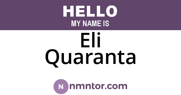 Eli Quaranta
