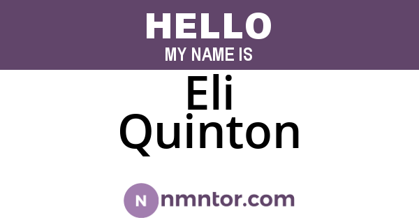 Eli Quinton