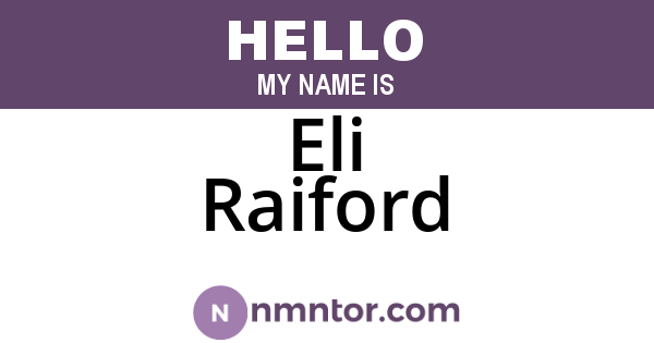 Eli Raiford