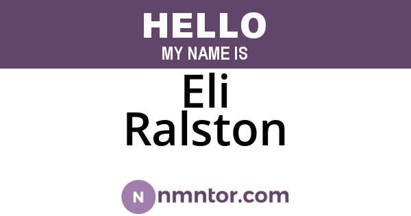 Eli Ralston