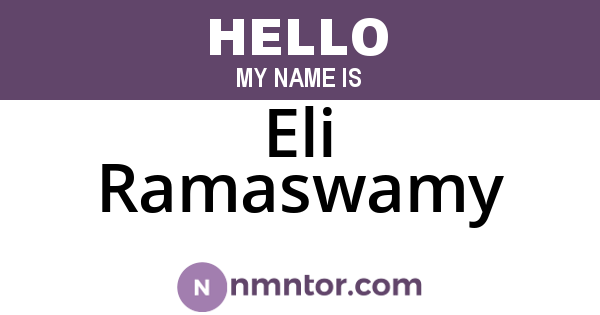 Eli Ramaswamy