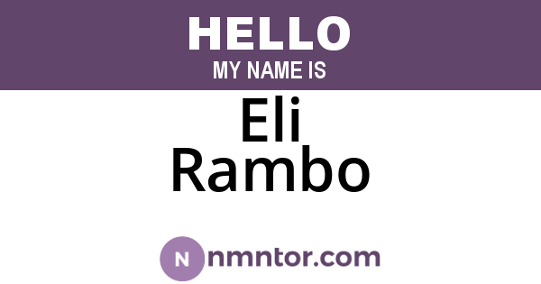 Eli Rambo
