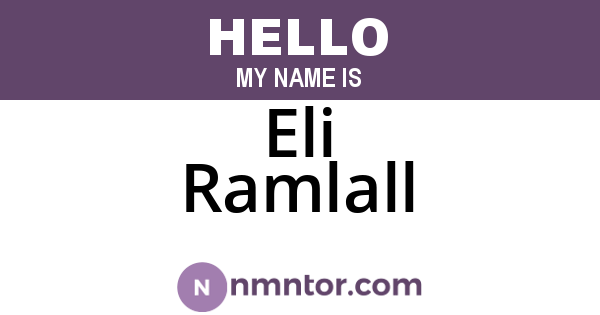 Eli Ramlall