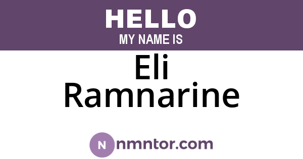 Eli Ramnarine