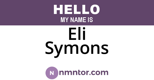 Eli Symons