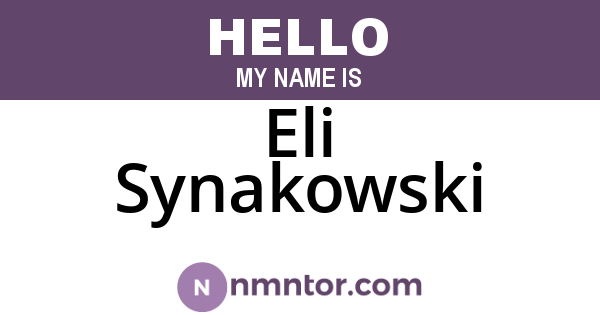 Eli Synakowski
