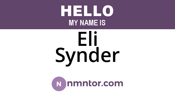 Eli Synder