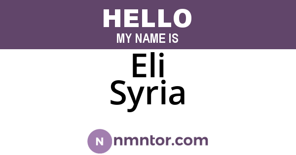 Eli Syria