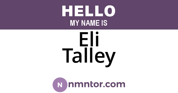 Eli Talley