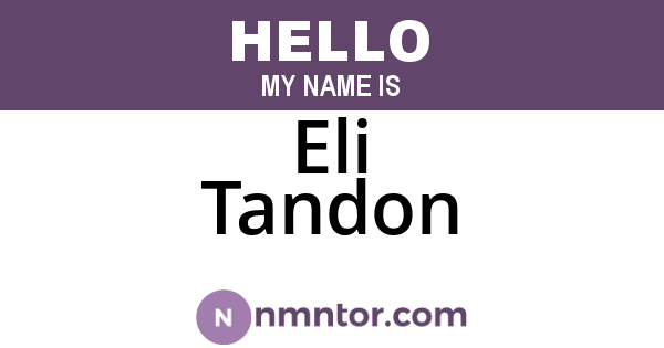 Eli Tandon