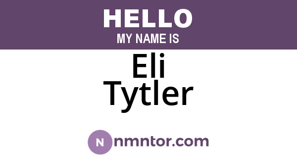 Eli Tytler