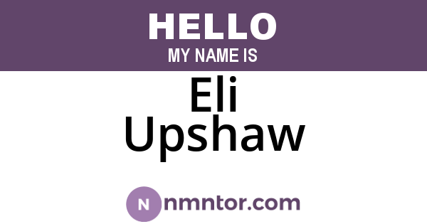 Eli Upshaw