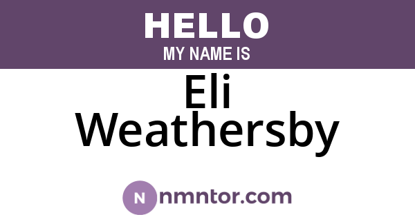 Eli Weathersby