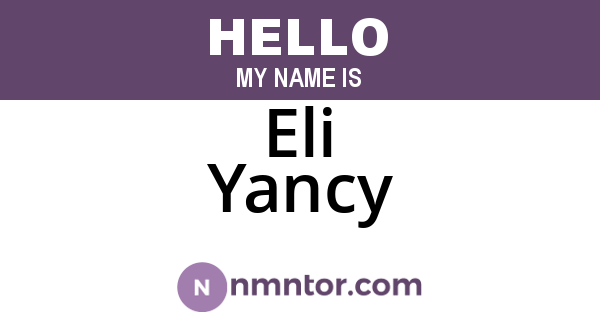 Eli Yancy