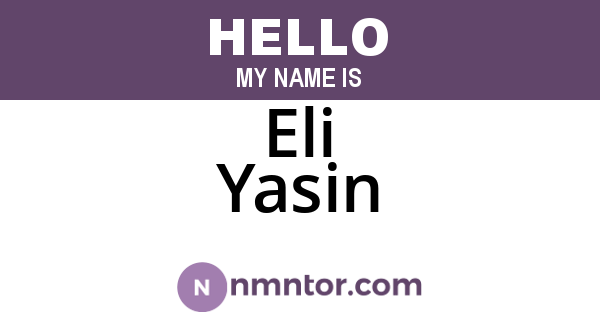 Eli Yasin