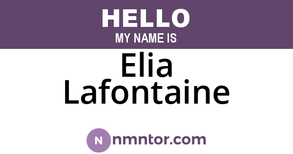 Elia Lafontaine