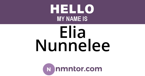 Elia Nunnelee