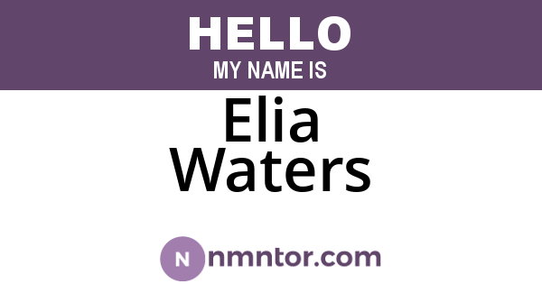 Elia Waters