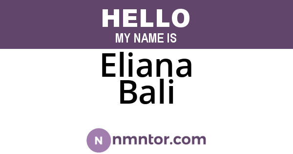 Eliana Bali