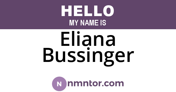 Eliana Bussinger
