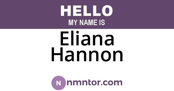 Eliana Hannon