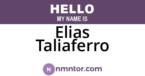 Elias Taliaferro
