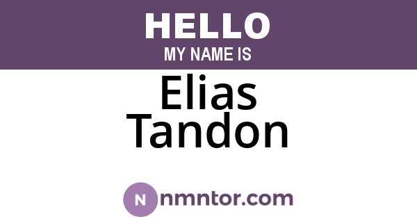 Elias Tandon