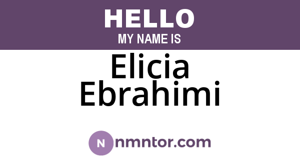 Elicia Ebrahimi